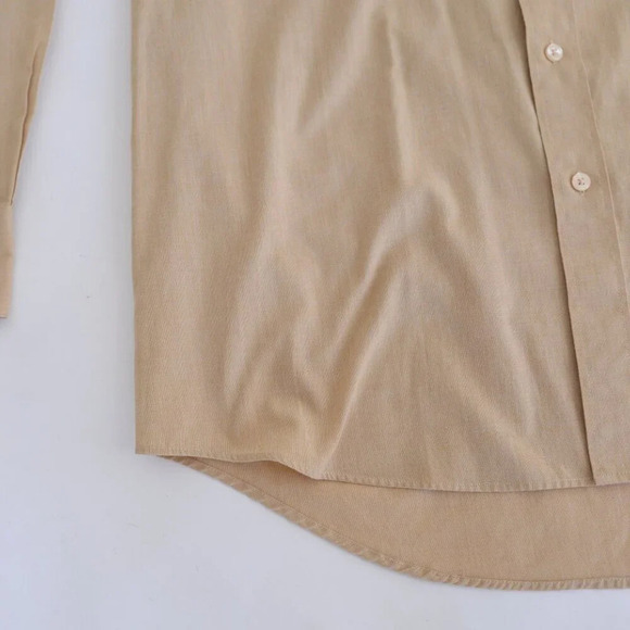 Givenchy Designer Monsieur Tan  Cotton Blend Button Down Dress Shirt 15.5 34/35 - Picture 7 of 10